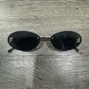 Black and Gold Oval Sunglasses